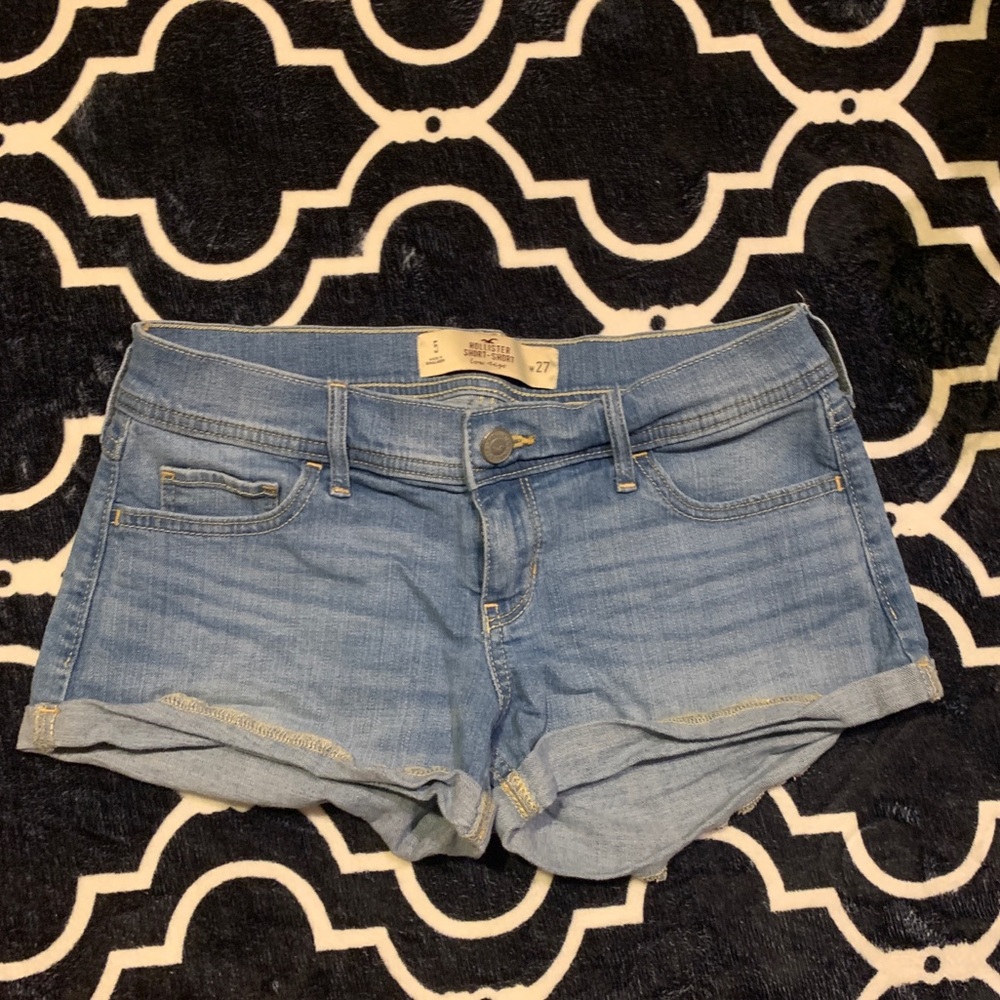 SOLD light wash jean short shorts